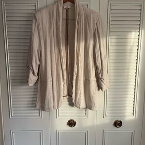 Light Beige Open Front Cardigan